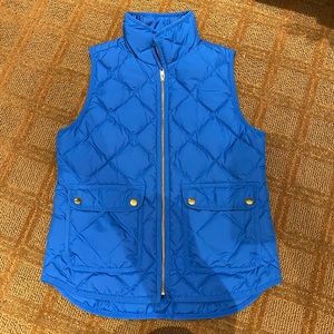 J Crew XS royal blue vest small quilted